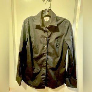 J. Crew classic black button down shirt (s).